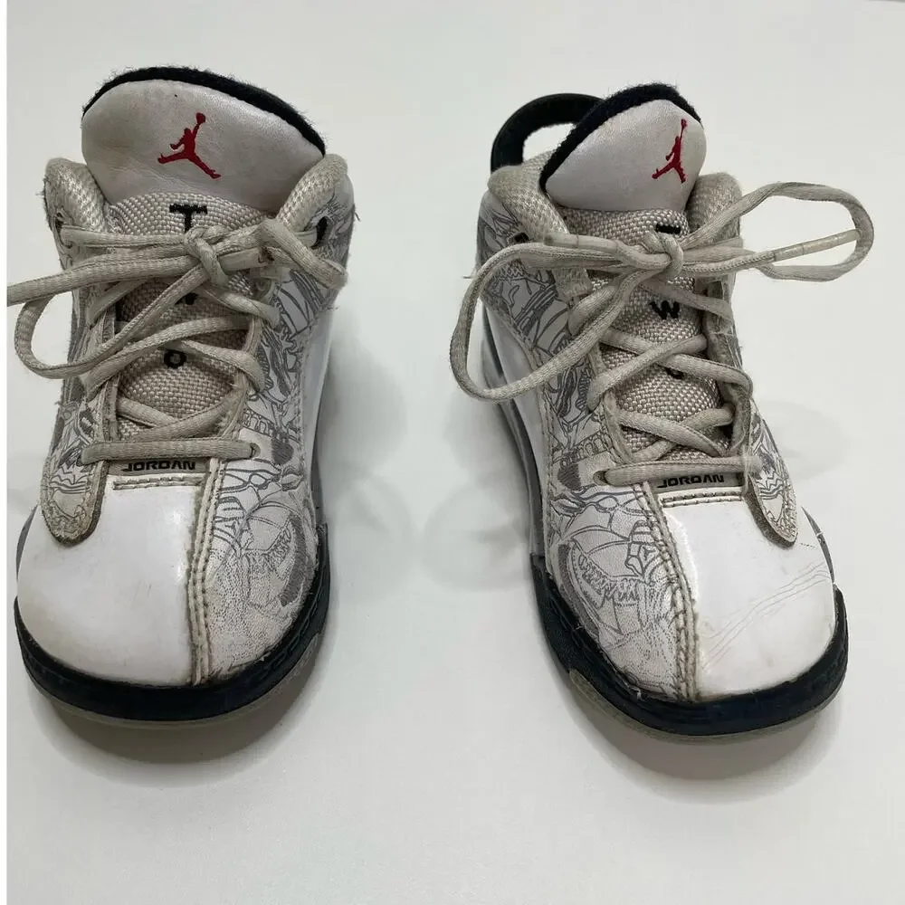 Air Jordan Dub Zero‎ Hi-Top Lace Up Sneakers White Cement Toddler Size 8C 311072